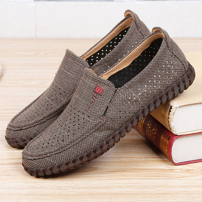 Old Beijing cloth shoes, men's shoes, summer dad shoes, men's light and comfortable, soft-soled, breathable, casual shoes, men's pulled-up mesh shoes