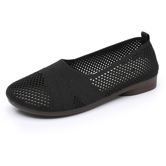 Summer old Beijing cloth shoes for women, soft-soled anti-slip shoes, comfortable and breathable, mesh surface, one-foot flat women's mesh shoes