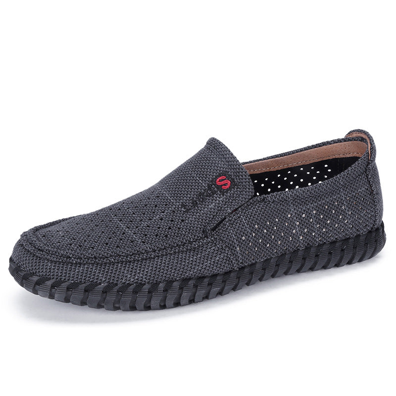 Old Beijing cloth shoes, men's shoes, summer dad shoes, men's light and comfortable, soft-soled, breathable, casual shoes, men's pulled-up mesh shoes