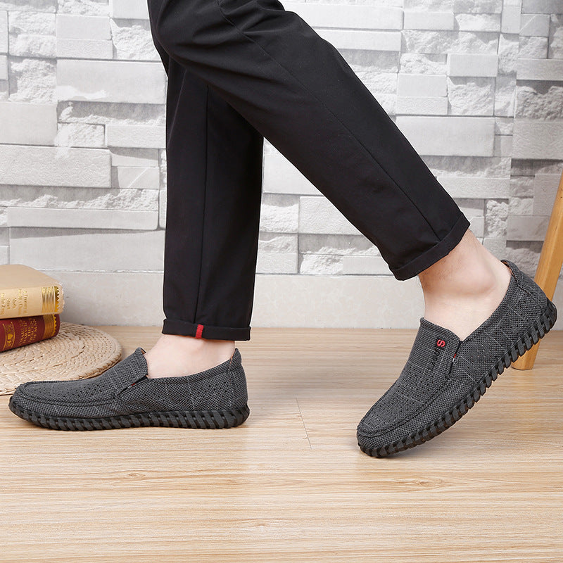 Old Beijing cloth shoes, men's shoes, summer dad shoes, men's light and comfortable, soft-soled, breathable, casual shoes, men's pulled-up mesh shoes