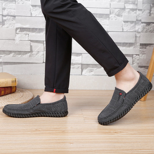 Old Beijing cloth shoes, men's shoes, summer dad shoes, men's light and comfortable, soft-soled, breathable, casual shoes, men's pulled-up mesh shoes