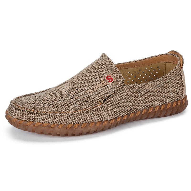 Old Beijing cloth shoes, men's shoes, summer dad shoes, men's light and comfortable, soft-soled, breathable, casual shoes, men's pulled-up mesh shoes