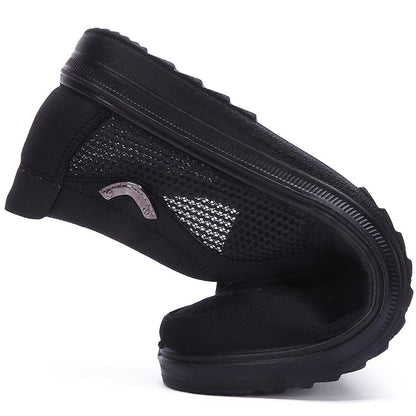 New style of old Beijing cloth shoes, men's casual single shoes with mesh surface, breathable, soft sole and comfortable mesh surface, dad shoes